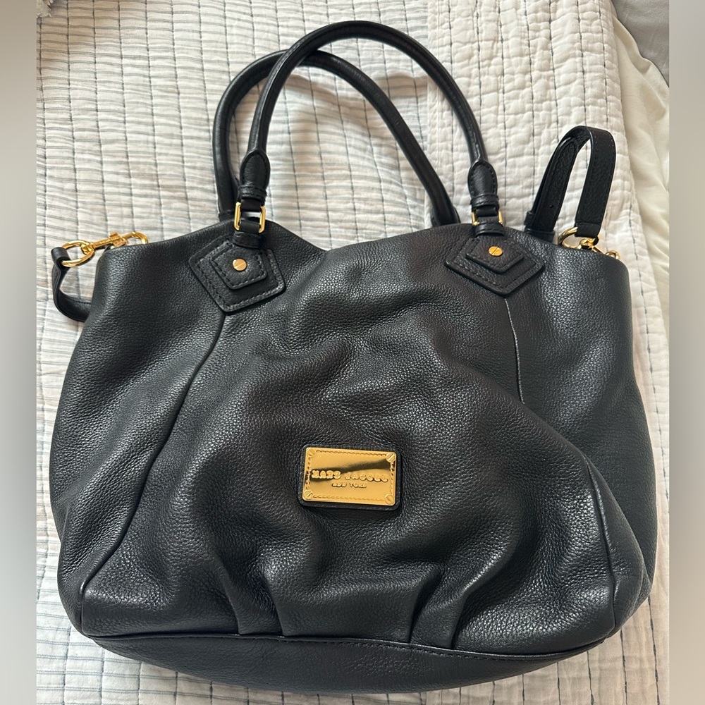 Marc Jacobs Shoulder and Cross Body Cow Leather Bag Black francesca